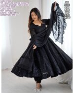 Heavy Pure Soft Faux Georgette Lucknowi Sequence Work Anarkali Gown Style Salwar Suits