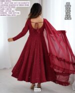 Heavy Pure Soft Faux Georgette Lucknowi Sequence Work Anarkali Gown Style Salwar Suits