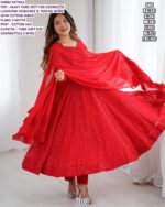 Heavy Pure Soft Faux Georgette Lucknowi Sequence Work Anarkali Gown Style Salwar Suits