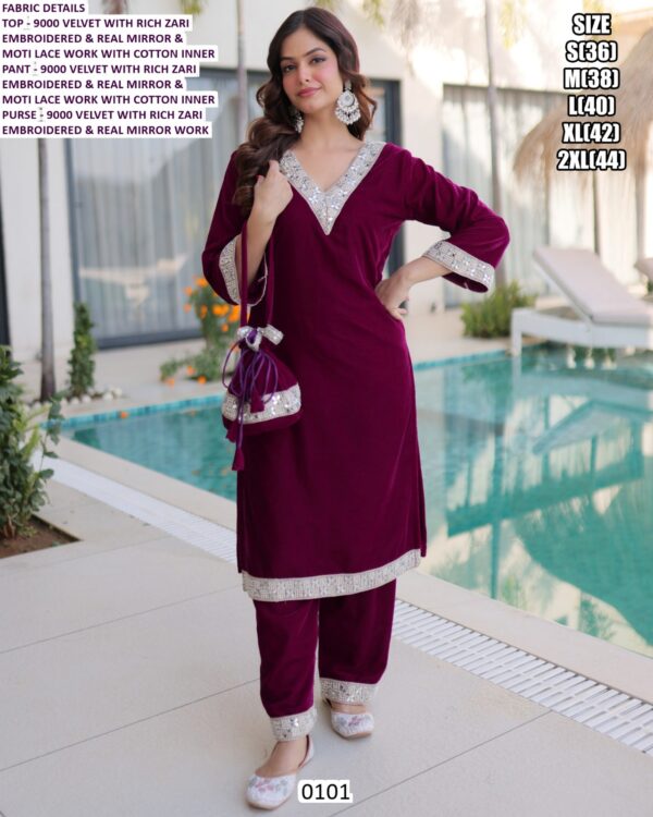 Shine Into This Wedding Season With This Stunning 9000 Velvet Three-Piece Salwar Suit Sets