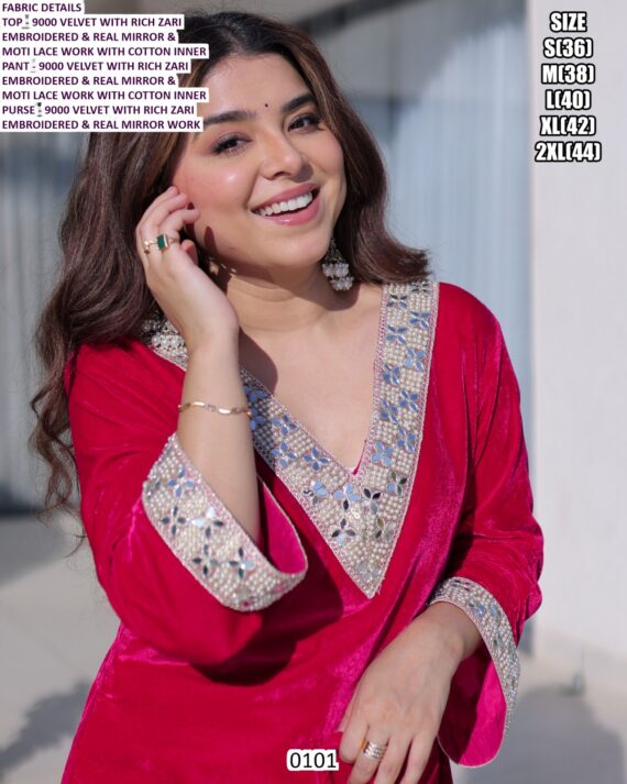 Shine Into This Wedding Season With This Stunning 9000 Velvet Three-Piece Salwar Suit Sets