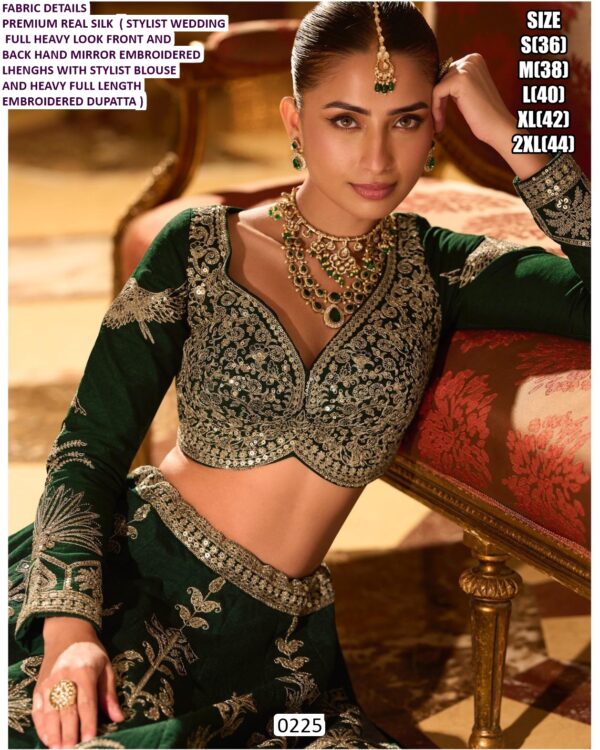 Heavy Designer And Traditional Three-Piece Real Silk Indian Wedding Lehenga Choli Sets