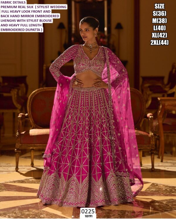 Heavy Designer And Traditional Three-Piece Real Silk Indian Wedding Lehenga Choli Sets