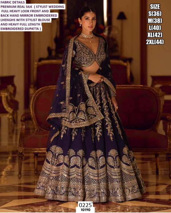 Heavy Designer And Traditional Three-Piece Real Silk Indian Wedding Lehenga Choli Sets