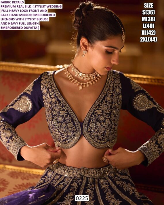 Heavy Designer And Traditional Three-Piece Real Silk Indian Wedding Lehenga Choli Sets