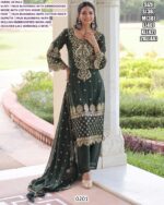 Faux Blooming With Golden Colour Embroidery Premium Readymade Kurti Set With Dupatta