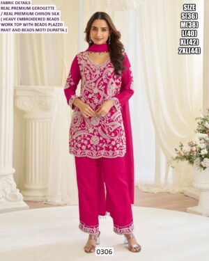 Shop Heavy Designer Suit Set Made With Real Premium Georgette And Chinon Silk