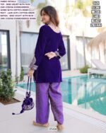 Party Wear 9000 Velvet Heavy Suits In Purple And Mehndi Green Colours!