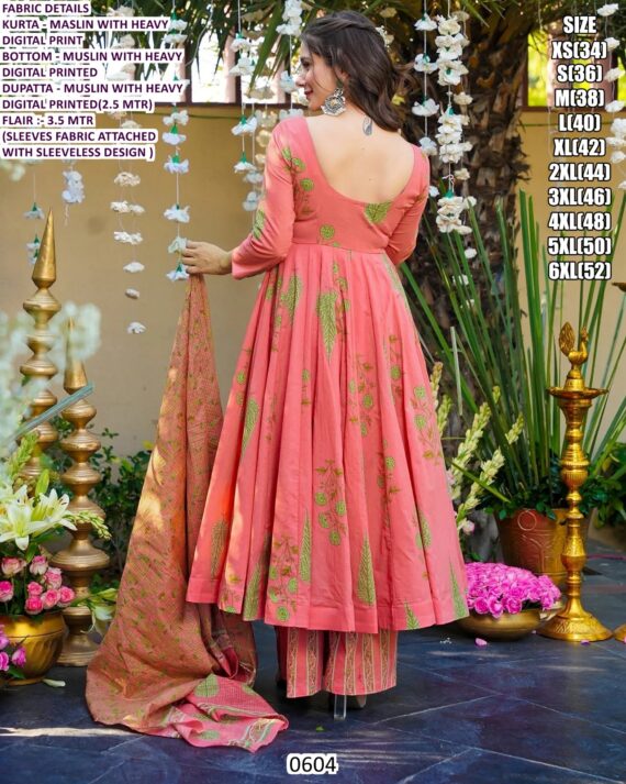 *New Launch* New Collection Of Heavy Digital Printed Anarkali Kurti Sets With Maslin Dupatta