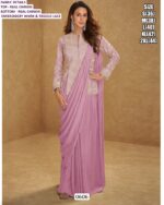 New Superhit Trending Ready To Wear Real Chinon Sarees With Fully Embroidery Work