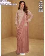 New Superhit Trending Ready To Wear Real Chinon Sarees With Fully Embroidery Work