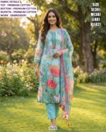 Women's Stylish Kurti Sets Designed With Embroidery And Crafted From Premium Cotton