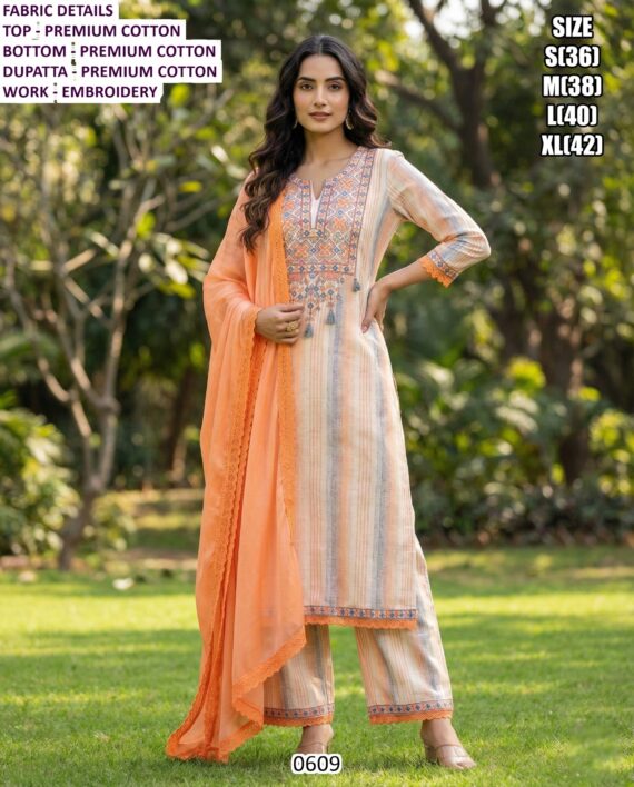 Women's Stylish Kurti Sets Designed With Embroidery And Crafted From Premium Cotton