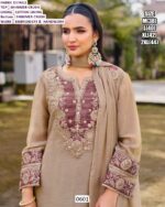 Mauve Orchid Colour Crush Shimmer Elegant Kurta Plazo With Handwork And Designer Dupatta