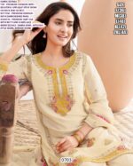 Premium Chinon Embroidered Readymade Designer Salwar Suits In Black And Ivory Colour!