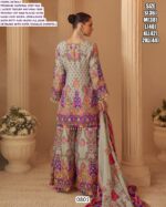 Wedding Wear Readymade Natural Crape Silk Plazo Style Three-Piece Salwar Kameez Suits