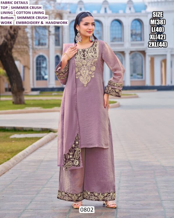 Get Ready To Glow In This Wedding With Beautiful Onion Pink Colour Crush Shimmer Readymade Plazo Suit