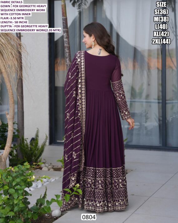 2026 New Launch - For Bridesmaid Designer Faux Georgette Gown With Dupatta