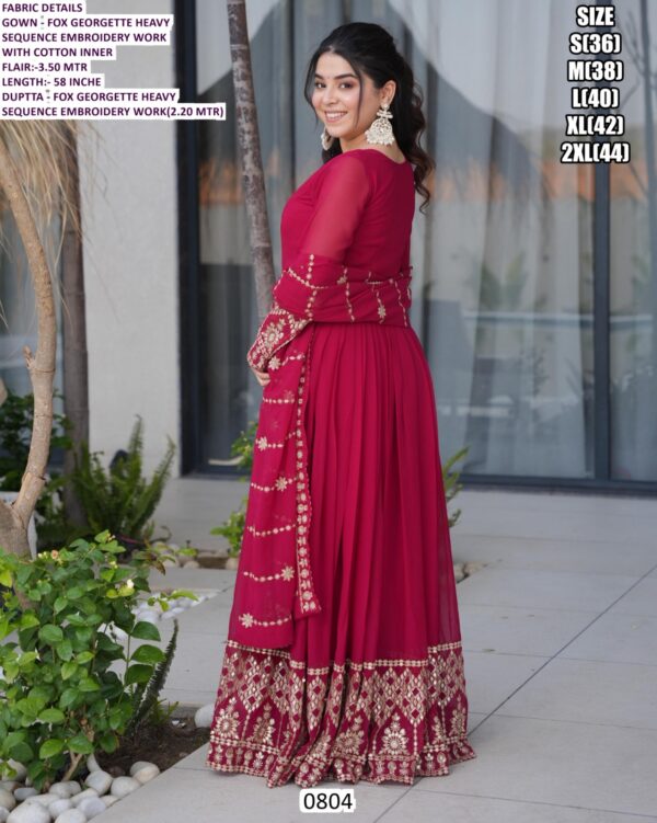 2026 New Launch - For Bridesmaid Designer Faux Georgette Gown With Dupatta