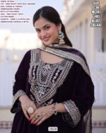 Party Wear Look New Velvet Salwar Suits With Thread Embroidery Sequence Work