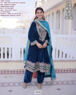 Party Wear Look New Velvet Salwar Suits With Thread Embroidery Sequence Work