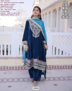 Party Wear Look New Velvet Salwar Suits With Thread Embroidery Sequence Work