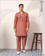 Viscose Silk Thread With Sequence Embroidery Work Men's Functions Wear Kurta And Pajama