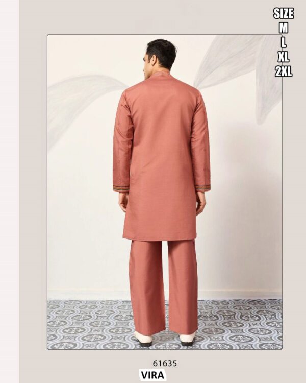 Viscose Silk Thread With Sequence Embroidery Work Men's Functions Wear Kurta And Pajama