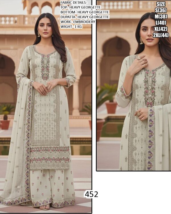 Floral Embroidery Worked Heavy Georgette Ready To Wear Women's Salwar Kameez Suits