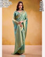 Premium Stylish Evening Party Collection Of Kora Tissue Sarees With Matching Blouses In Five Colours