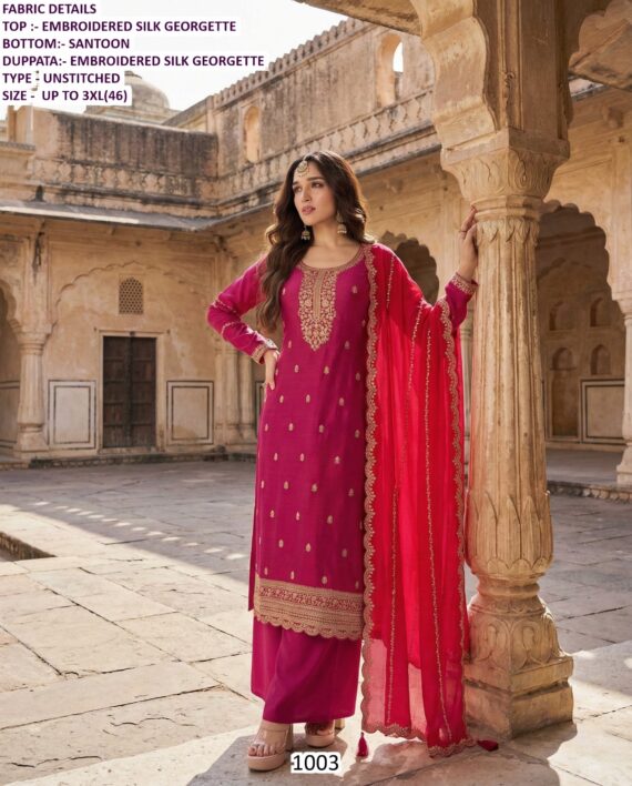 Shop Now This Beautiful Embroidered Functional Wear Stitched Women's Salwar Suits