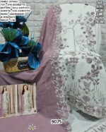 Embroidered And Sequins Work Faux Georgette Salwar Suits In White With Contrast Dupatta