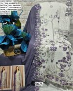 Embroidered And Sequins Work Faux Georgette Salwar Suits In White With Contrast Dupatta