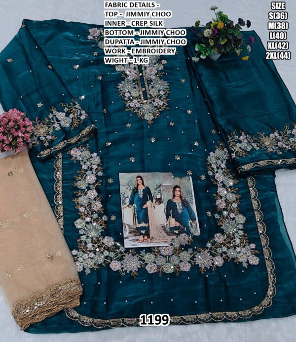 Ready To Wear Jimmy Choo Embroidery Work Pakistani Wedding Suits With Dupatta