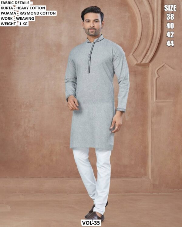 Presenting A Premium Ethnic Men's Wear Set Made With Heavy Cotton Kurta And Pajama