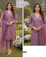 Super Organza Embroidery Cut Work Party Wear Un-Stitched Salwar Suits For Women