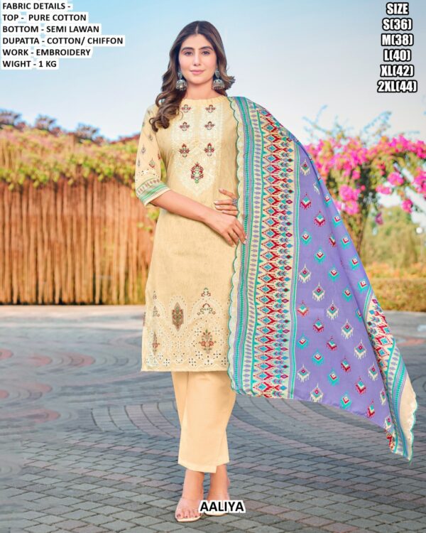 Indulge In Pure Comfort And Timeless Style With Our Pure Cotton Embroidered Salwar Kameez