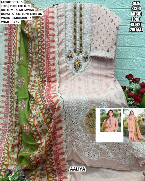 Indulge In Pure Comfort And Timeless Style With Our Pure Cotton Embroidered Salwar Kameez