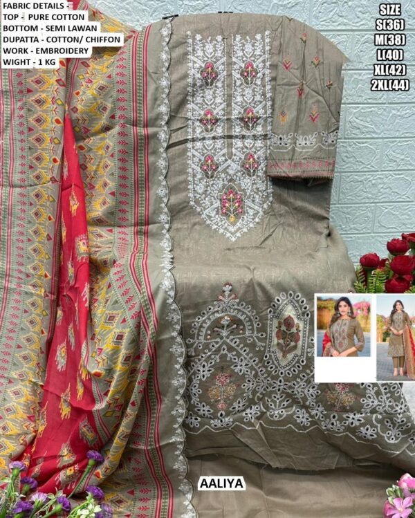 Indulge In Pure Comfort And Timeless Style With Our Pure Cotton Embroidered Salwar Kameez