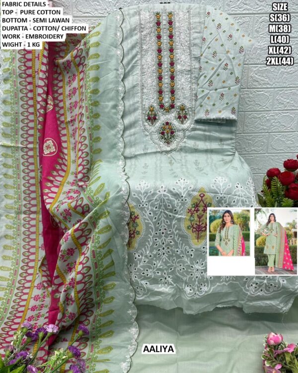 Indulge In Pure Comfort And Timeless Style With Our Pure Cotton Embroidered Salwar Kameez