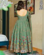 Wedding And Party Wear Readymade Floral Printed Muslin Cotton Anarkali Suits In Bright Colours!