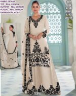 Get Praised For Your Beauty And Charm With This Black And White Coloured Designer Plazo Suit