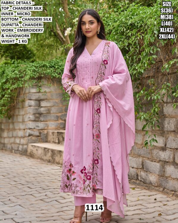 Timeless Chanderi Silk Kurti Set With Exiquisite Embroidery And Handwork At Reasonable Price