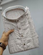 Functions Wear Pure Rayon Kurta Pajama Sets For Men With Embroidery Work