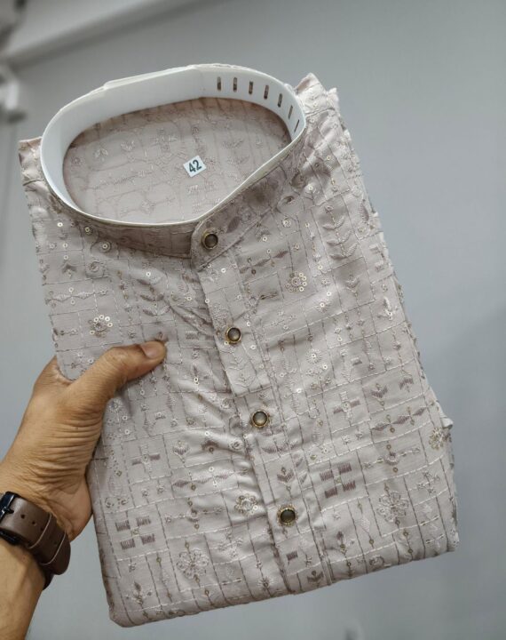 Functions Wear Pure Rayon Kurta Pajama Sets For Men With Embroidery Work