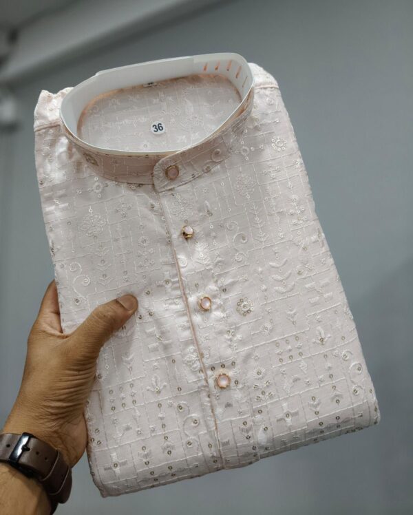 Functions Wear Pure Rayon Kurta Pajama Sets For Men With Embroidery Work