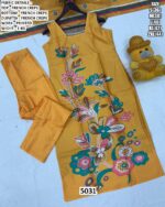 Women's French Crepe Printed Straight Cut Readymade Kurti Sets With Dupatta