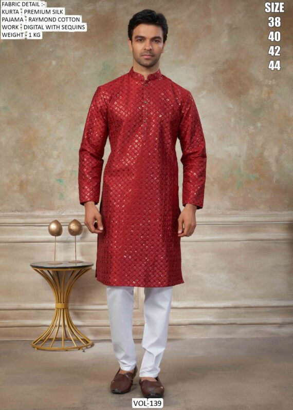 Ace Your Ethnic Look By Wearing Our Latest Premium Silk Kurta With Pajama For Men