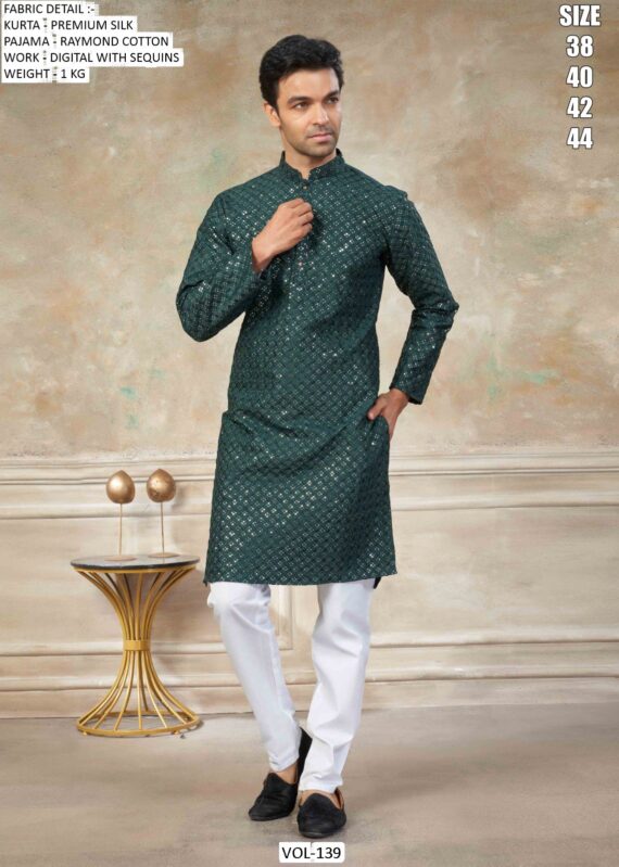 Ace Your Ethnic Look By Wearing Our Latest Premium Silk Kurta With Pajama For Men