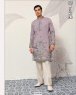 Premium Viscose Silk Party Wear Only Kurta With Thread And Sequence Embroidered For Men